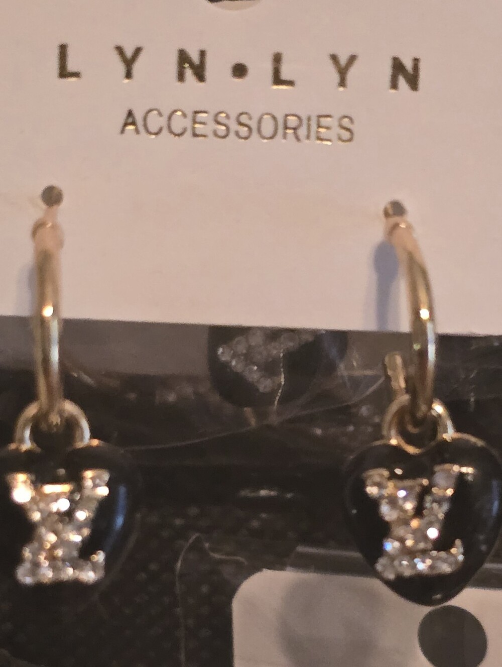Black Heart Dangling Earrings